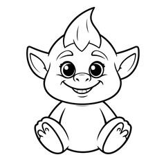 Vector illustration of a cute Troll drawing for toddlers book