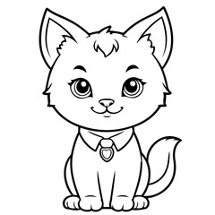 Cute vector illustration Lynx colouring page for kids