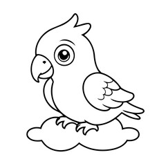 Cute vector illustration Parrot drawing for toddlers book