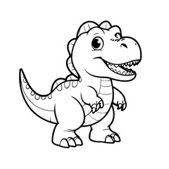 Simple vector illustration of Tyrannosaurus doodle for toddlers worksheet