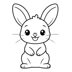 Simple vector illustration of Rabbit drawing for toddlers book