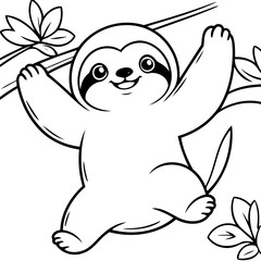 Cute vector illustration Sloth hand drawn for toddlers