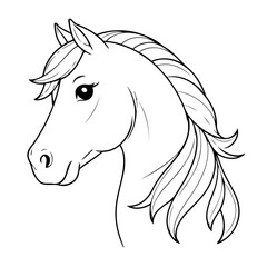 Simple vector illustration of Horse drawing colouring activity
