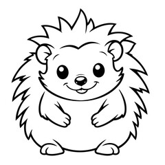 Cute vector illustration Hedgehog doodle colouring activity for kids