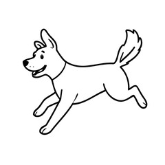 Vector illustration of a cute Dog doodle for toddlers worksheet