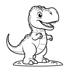 Simple vector illustration of Tyrannosaurus doodle for toddlers worksheet