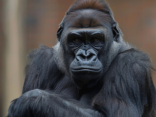 Obraz premium lose-up portrait of a gorilla's face