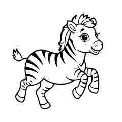 Cute vector illustration Zebra hand drawn for toddlers