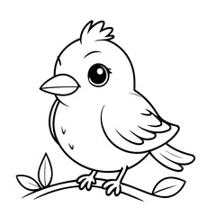 Vector illustration of a cute Bird doodle for children worksheet
