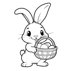Simple vector illustration of Bunny for children colouring activity