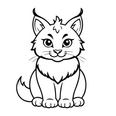 Cute vector illustration Lynx doodle for kids colouring page