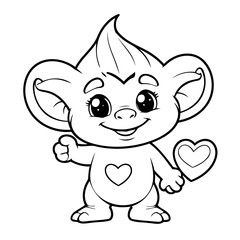 Simple vector illustration of Troll hand drawn for toddlers