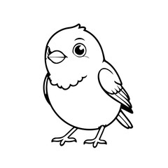 Simple vector illustration of Robin for toddlers colouring page
