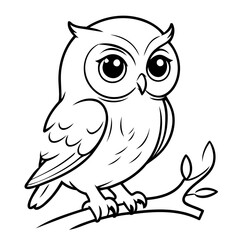 Cute vector illustration Owl doodle for toddlers worksheet