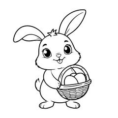 Simple vector illustration of Bunny for children colouring activity