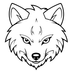 Cute vector illustration Wolf hand drawn for kids coloring page