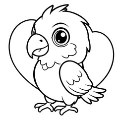 Cute vector illustration Macaw doodle for children worksheet