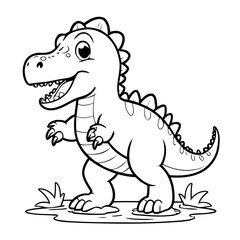 Simple vector illustration of Spinosaurus hand drawn for toddlers