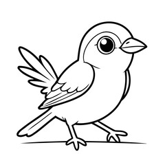 Simple vector illustration of Sparrow drawing for kids colouring page