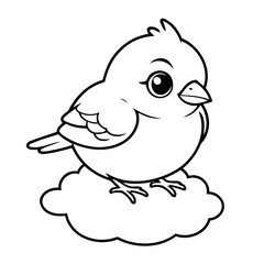 Cute vector illustration Sparrow drawing for toddlers book