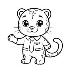 Cute vector illustration Jaguar for children colouring activity