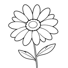 Vector illustration of a cute Daisy doodle for children worksheet