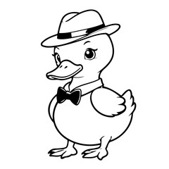 Simple vector illustration of Duck doodle for toddlers worksheet
