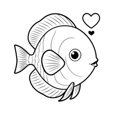 Cute vector illustration Discus drawing for kids colouring page