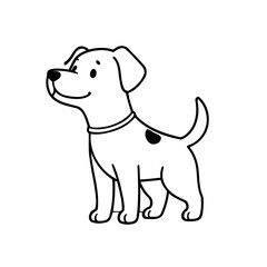 Vector illustration of a cute Dog drawing for kids colouring activity