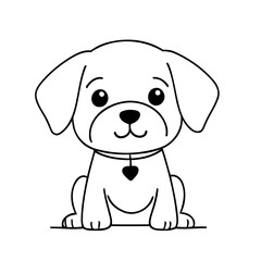 Cute vector illustration Dog doodle for toddlers worksheet