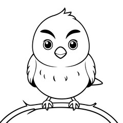 Cute vector illustration Finch doodle for children worksheet