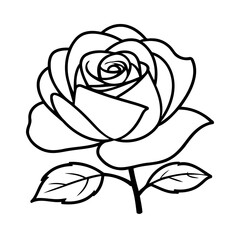 Cute vector illustration Rose drawing for toddlers book