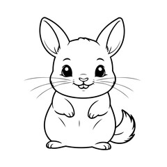 Simple vector illustration of Chinchilla hand drawn for kids page