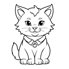 Simple vector illustration of Lynx drawing for kids page