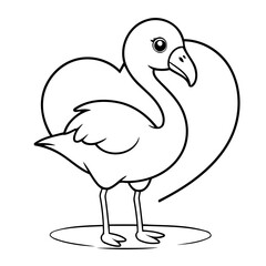Obraz premium Cute vector illustration Flamingo for toddlers colouring page