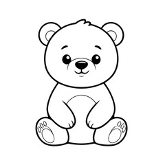 Cute vector illustration Bear doodle for kids coloring worksheet