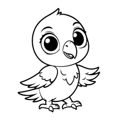 Cute vector illustration Parrot doodle for toddlers worksheet