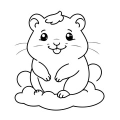 Vector illustration of a cute Hamster drawing for toddlers book