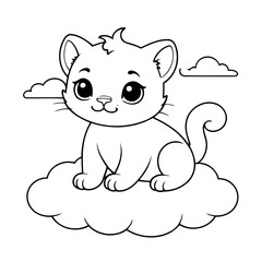 Simple vector illustration of Puma for kids coloring page