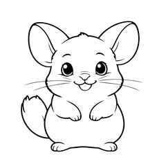 Cute vector illustration Chinchilla drawing for toddlers book