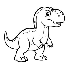 Cute vector illustration Allosaurus drawing colouring activity