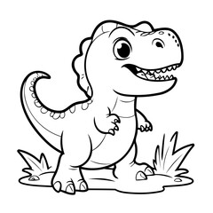 Simple vector illustration of Tyrannosaurus drawing for toddlers book