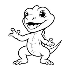 Cute vector illustration Lizard drawing for toddlers book