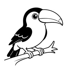 Fototapeta premium Simple vector illustration of Toucan drawing for children page