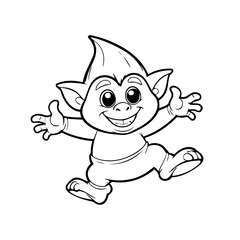 Simple vector illustration of Troll drawing for children page