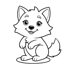 Cute vector illustration Wolf for children colouring activity