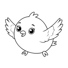 Cute vector illustration Bird doodle for kids colouring page