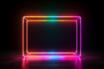neon square, AI generated
