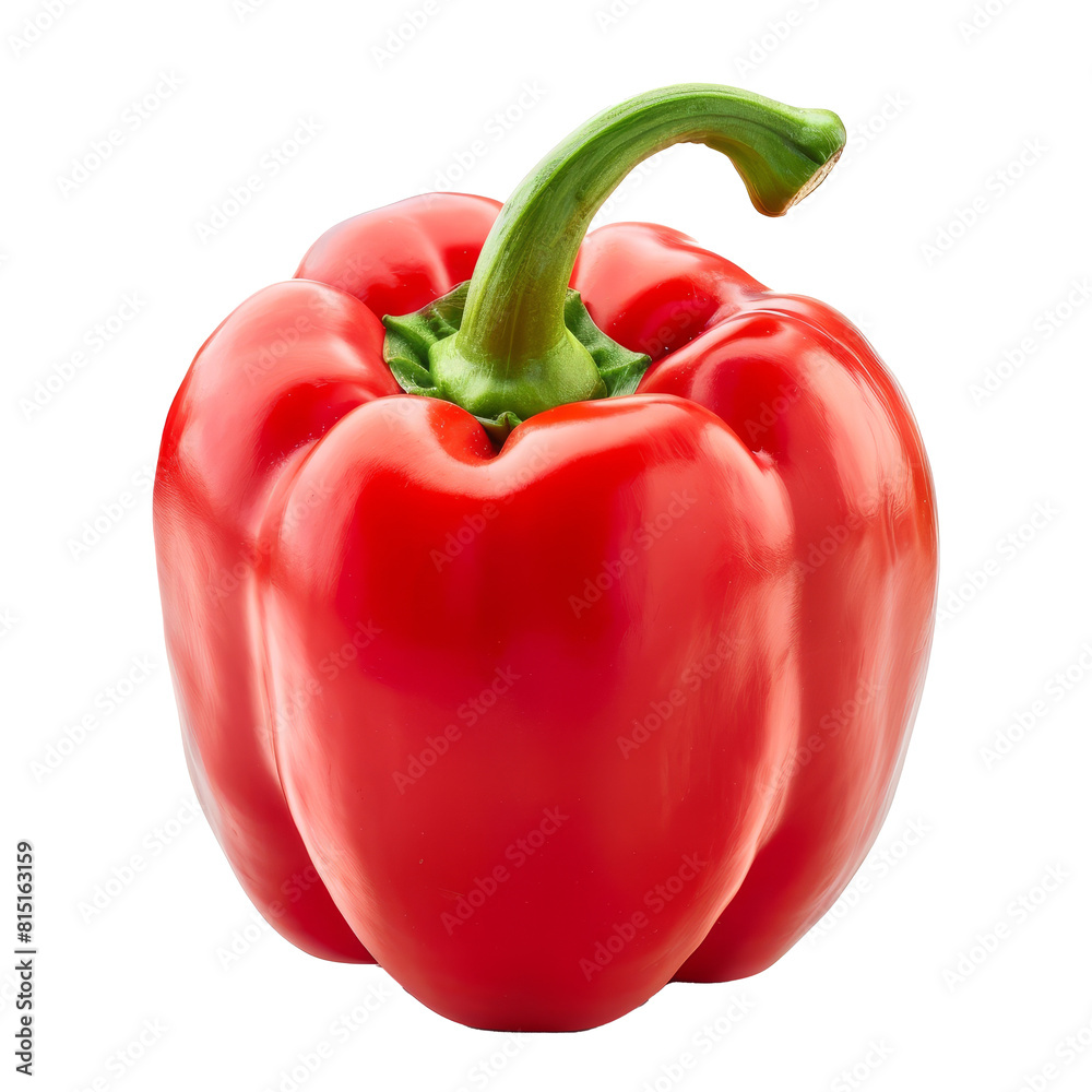 Canvas Prints A vibrant red bell pepper sits against a clean white backdrop, red bell pepper isolated on a transparent background