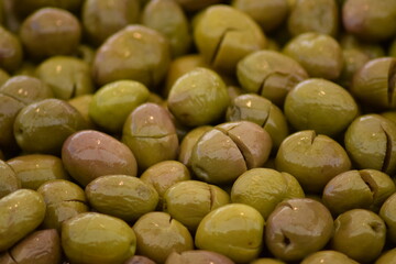 Natural Aegean olives for sale in the market